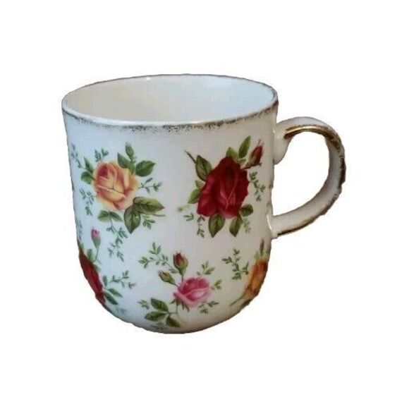 Royal Albert Old Country Roses Classic IV Fine China Mug Cup Gold Trim Vtg 2000 - Picture 1 of 8